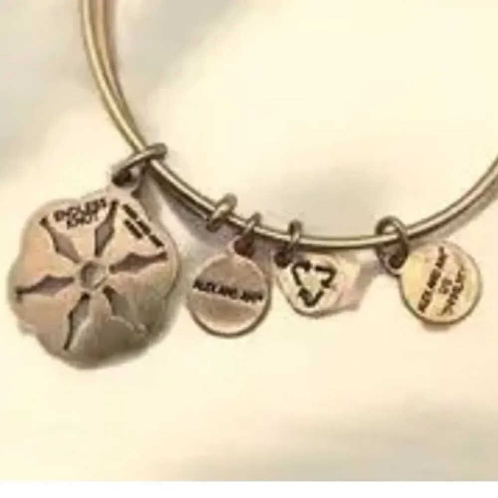 Alex & Ani Rafelian Gold Endless Love Knot Bangle Bracelet
